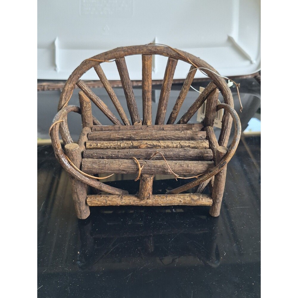 Vintage Rustic Willow Bent Branch Bench Settee For Dollhouse
